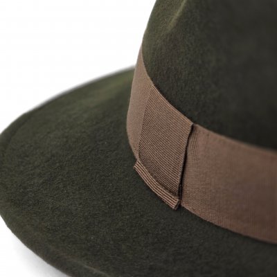 Hattar - Gårda Volterra Fedora Wool Hat (militärgrön/beige)