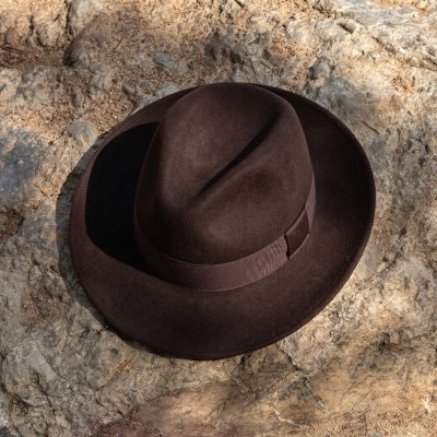Hattar - Gårda Volterra Fedora Wool Hat (mörkbrun)