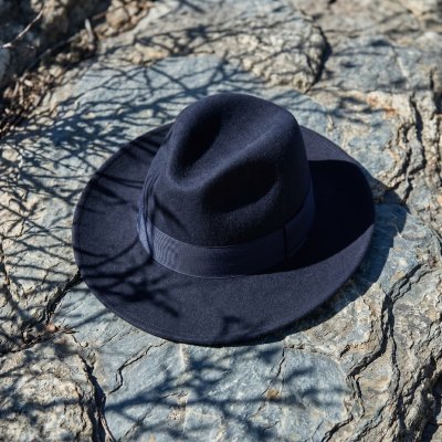 Hattar - Gårda Volterra Fedora Wool Hat (navy)