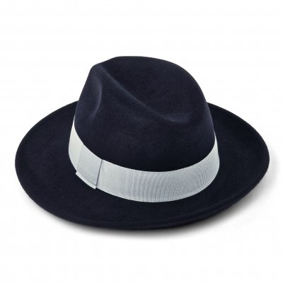 Hattar - Gårda Volterra Fedora Wool Hat (navy/offwhite)