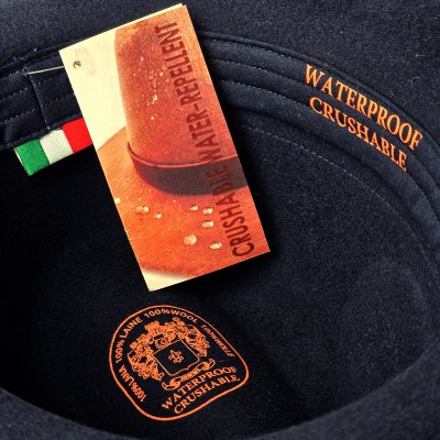 Hattar - Gårda Volterra Fedora Wool Hat (navy/offwhite)