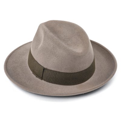 Hattar - Gårda Volterra Fedora Wool Hat (taupe/militärgrön)
