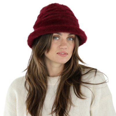 Hattar - Gårda Atri Angora Cloche (vinröd)