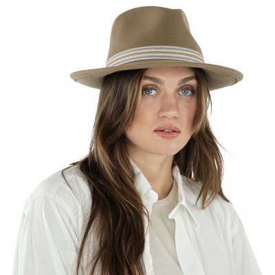 Hattar - Gårda Belluno Crushable Wool felt Fedora (beige)