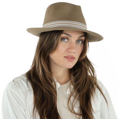 Hattar - Gårda Belluno Crushable Wool felt Fedora (beige)
