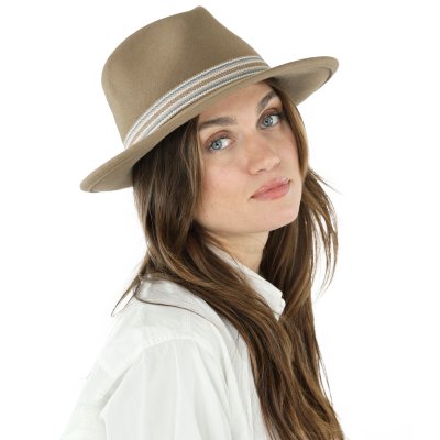 Hattar - Gårda Belluno Crushable Wool felt Fedora (beige)
