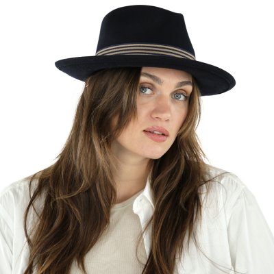 Hattar - Gårda Belluno Crushable Wool felt Fedora (blå)