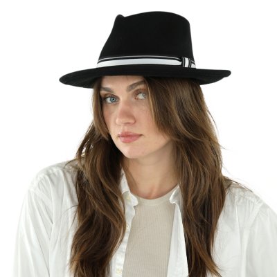 Hattar - Gårda Belluno Crushable Wool felt Fedora (svart)