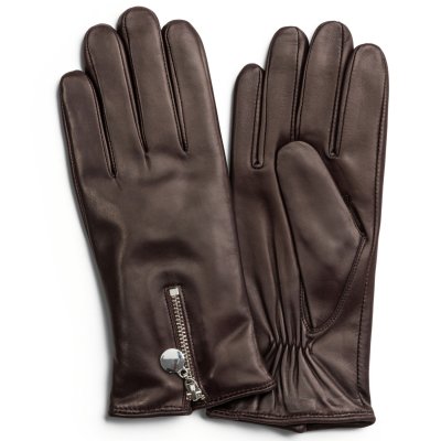 Handskar - HK Skinnhandskar Zip Lammskinn med Ullfoder Dam (brun)