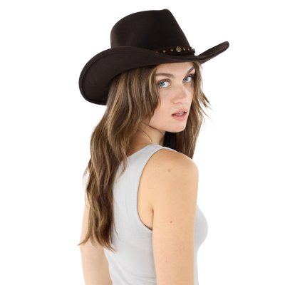 Hattar - Gårda Bowmont Crushable Wool felt Western hat (brun)