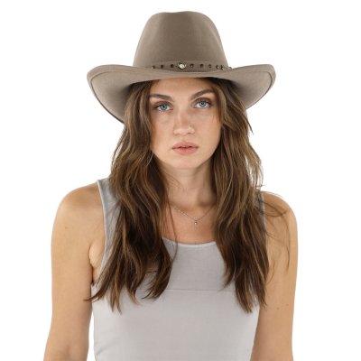 Hattar - Gårda Bowmont Crushable Wool felt Western hat (greige)