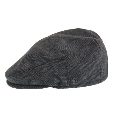 Gubbkeps / Flat cap - Jaxon Herringbone Flat Cap (mörkgrå)
