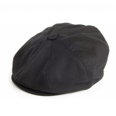 Gubbkeps / Flat cap - Jaxon Hats Pique Cotton Knit Newsboy Cap (svart)