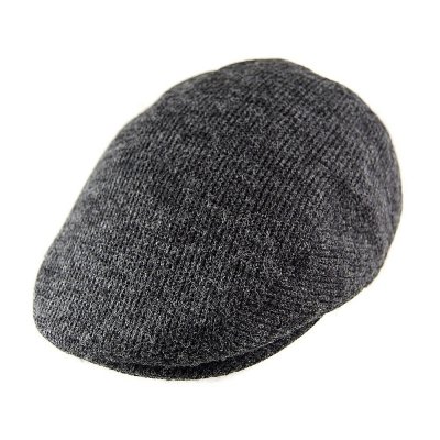 Gubbkeps / Flat cap - Jaxon Hats Ribknit Earlap Flat Cap (grå)