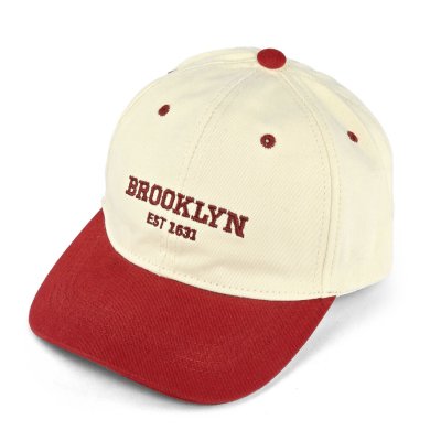 Keps Barn - Gårda Brooklyn Baseball Cap (creme/röd)