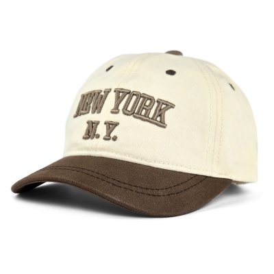 Keps Barn - Gårda New York Baseball Cap (creme/brun)