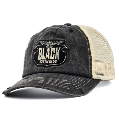 Keps - Black River Eagle Washed Trucker (svart/creme)