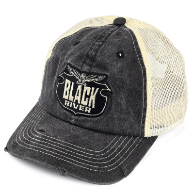 Keps - Black River Eagle Washed Trucker (svart/creme)