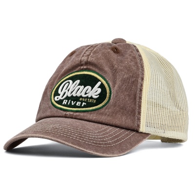Keps - Black River Eugene Washed Trucker (brun/creme)