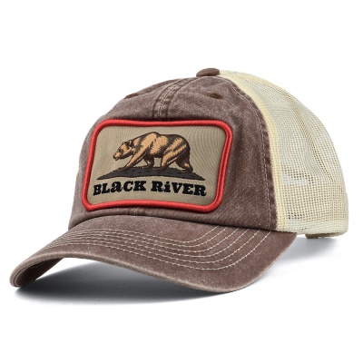 Keps - Black River Grizzly Washed Trucker (brun/creme)