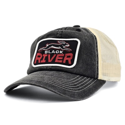 Keps - Black River Hare Washed Trucker (svart/creme)