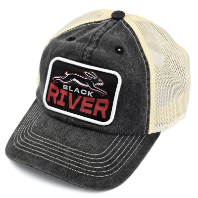 Keps - Black River Hare Washed Trucker (svart/creme)