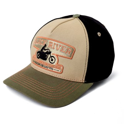 Keps - Black River Motorcycle Trucker (beige/svart/grön)