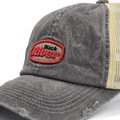 Keps - Black River Portland Washed Trucker (svart/creme)