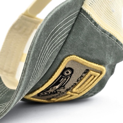 Keps - Black River Racer Washed Trucker (mörkgrön/creme)