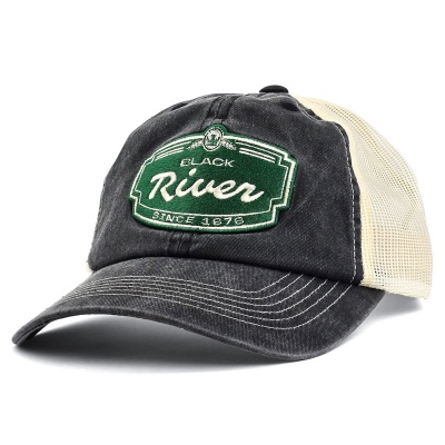 Keps - Black River Sacramento Washed Trucker (svart/creme)