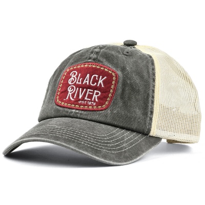 Keps - Black River Spokane Washed Trucker (olivgrön/creme)