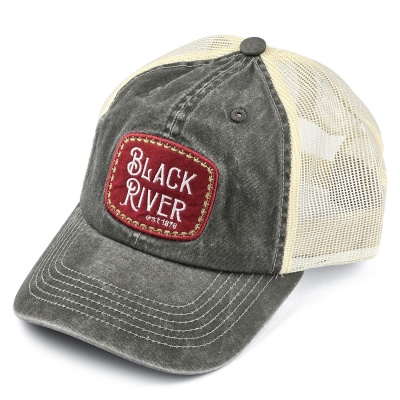 Keps - Black River Spokane Washed Trucker (olivgrön/creme)