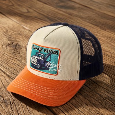 Keps - Black River Tow Trucker (creme/blå/orange)