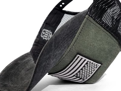Keps - Gårda Flag Denim Trucker Cap (grön/svart)