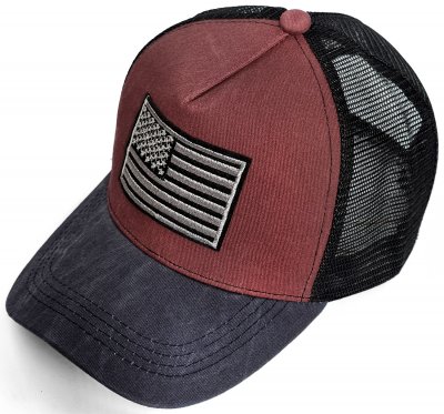 Keps - Gårda Flag Denim Trucker Cap (röd/blå)
