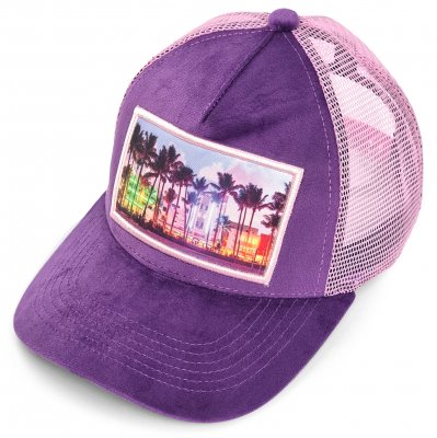 Keps - Gårda Velvet Trucker Miami Beach (lila)