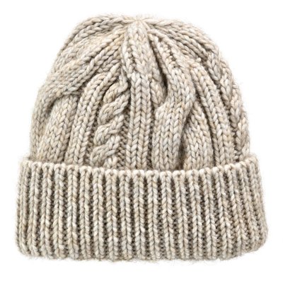 Mössor - Gårda Bormio Cable Knit Wool Mix Beanie (beige)