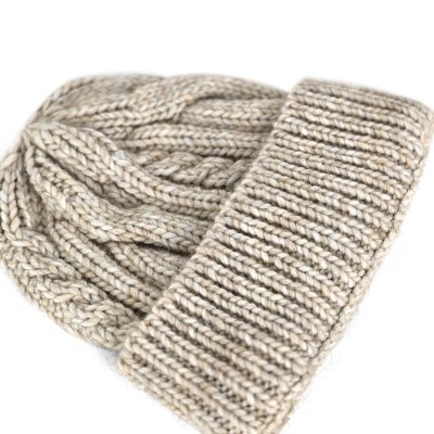 Mössor - Gårda Bormio Cable Knit Wool Mix Beanie (beige)