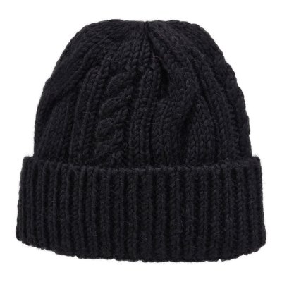 Mössor - Gårda Bormio Cable Knit Wool Mix Beanie (svart)