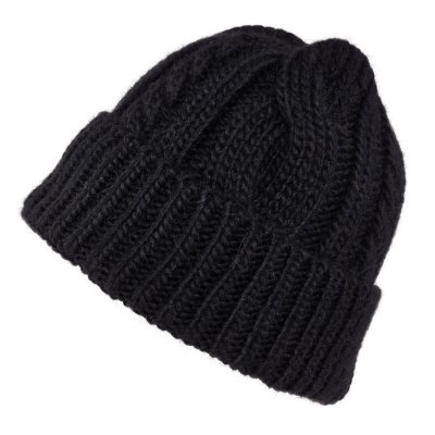 Mössor - Gårda Bormio Cable Knit Wool Mix Beanie (svart)