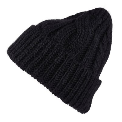 Mössor - Gårda Bormio Cable Knit Wool Mix Beanie (svart)