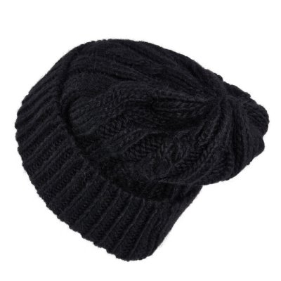 Mössor - Gårda Bormio Cable Knit Wool Mix Beanie (svart)