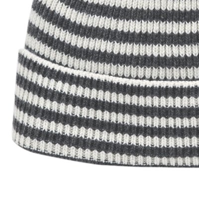 Mössor - Gårda Saint-Gervais Striped Wool Mix Beanie (mörkgrå/vit)