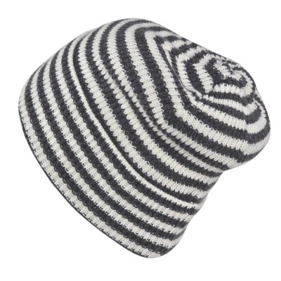 Mössor - Gårda Saint-Gervais Striped Wool Mix Beanie (mörkgrå/vit)