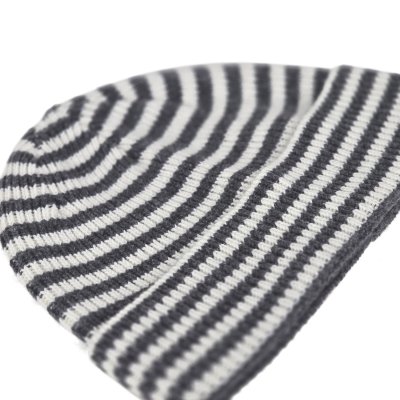 Mössor - Gårda Saint-Gervais Striped Wool Mix Beanie (mörkgrå/vit)