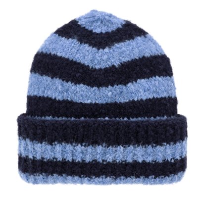 Mössor - Gårda Lech Striped Wool Mix Beanie (blå)
