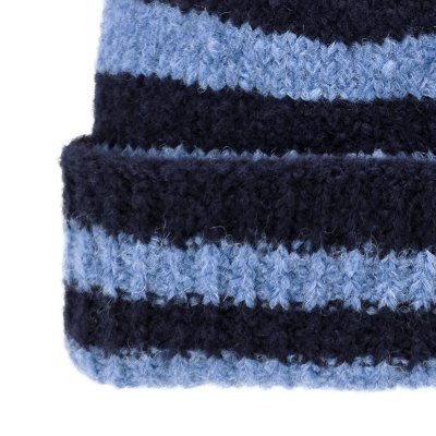 Mössor - Gårda Lech Striped Wool Mix Beanie (blå)