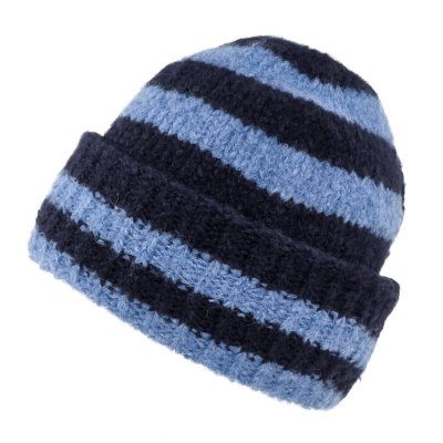 Mössor - Gårda Lech Striped Wool Mix Beanie (blå)