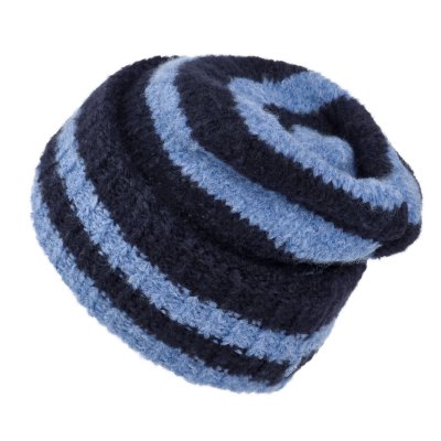 Mössor - Gårda Lech Striped Wool Mix Beanie (blå)