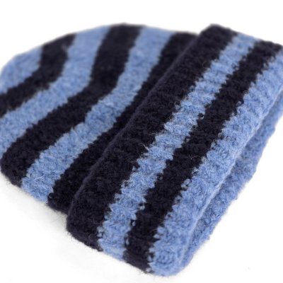Mössor - Gårda Lech Striped Wool Mix Beanie (blå)